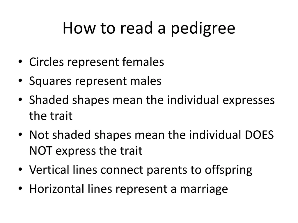 how to read a pedigree
