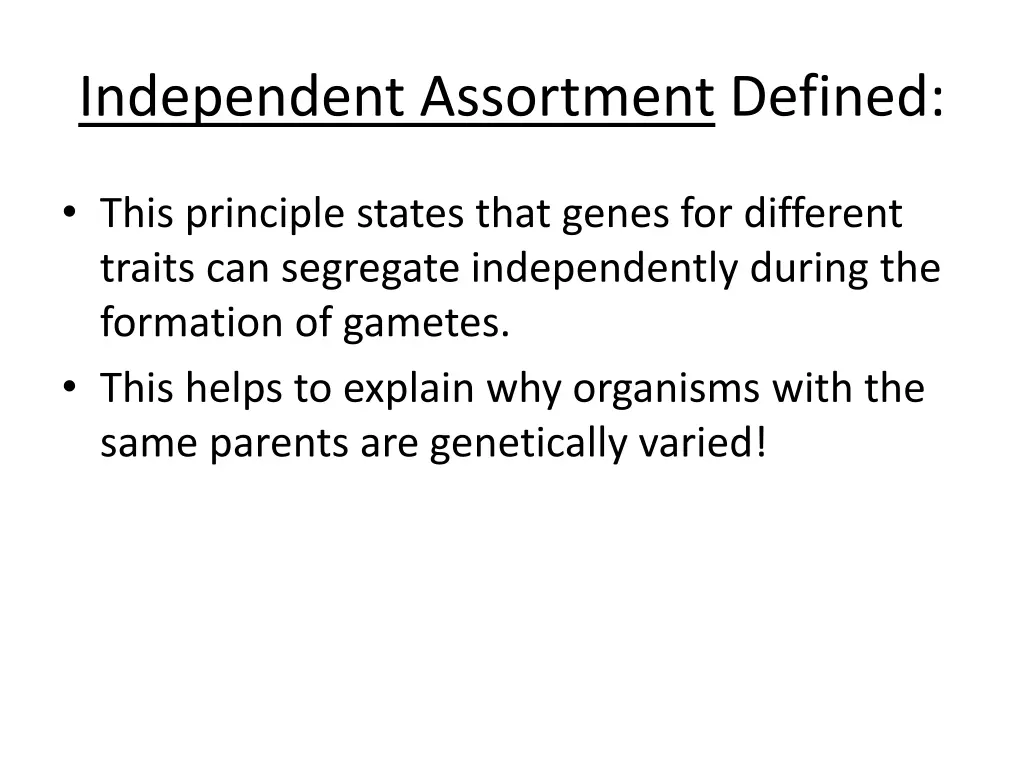 independent assortment defined