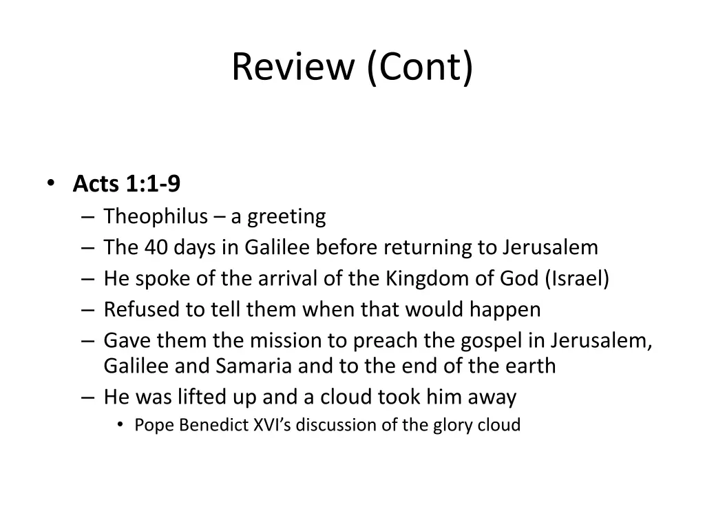 review cont