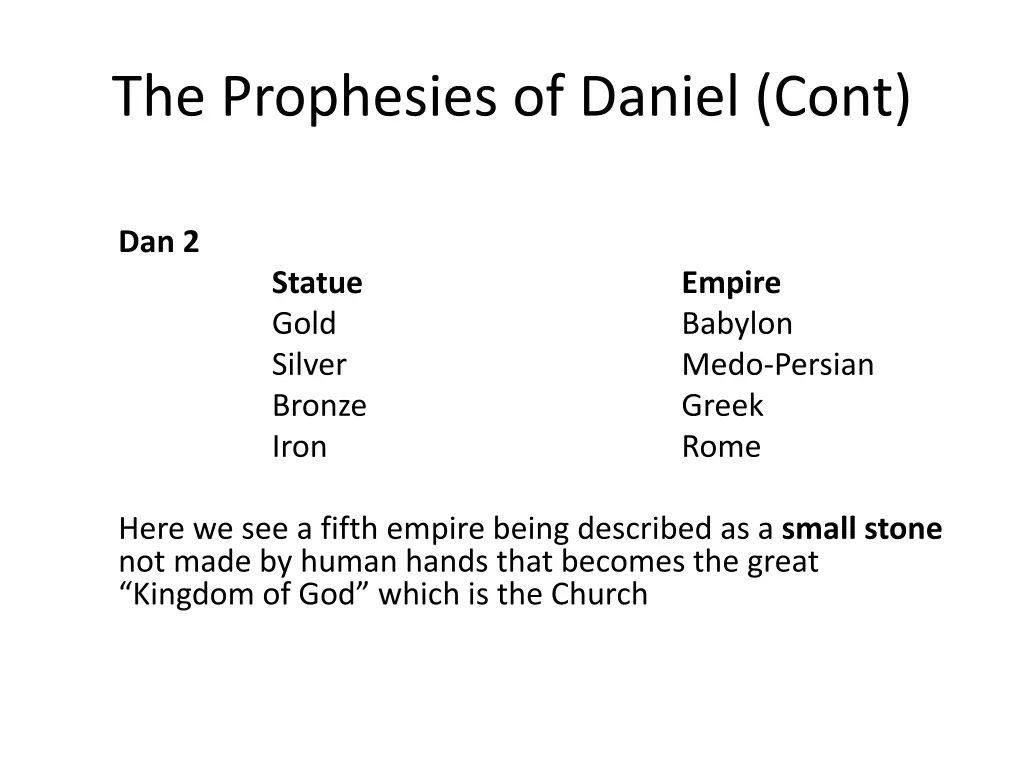 the prophesies of daniel cont