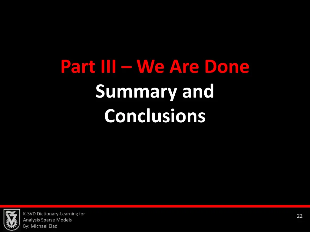 part iii we are done summary and conclusions