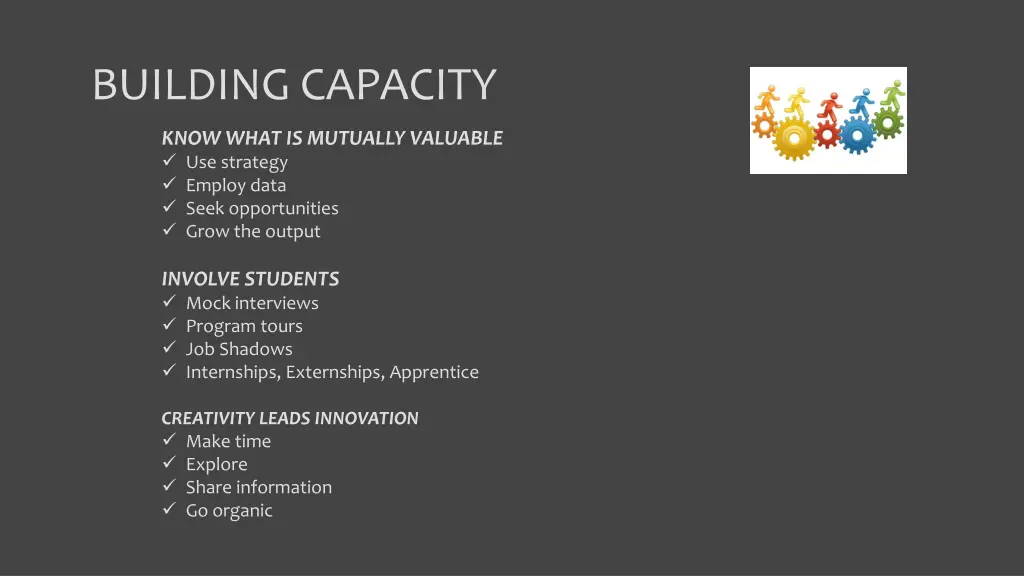 building capacity