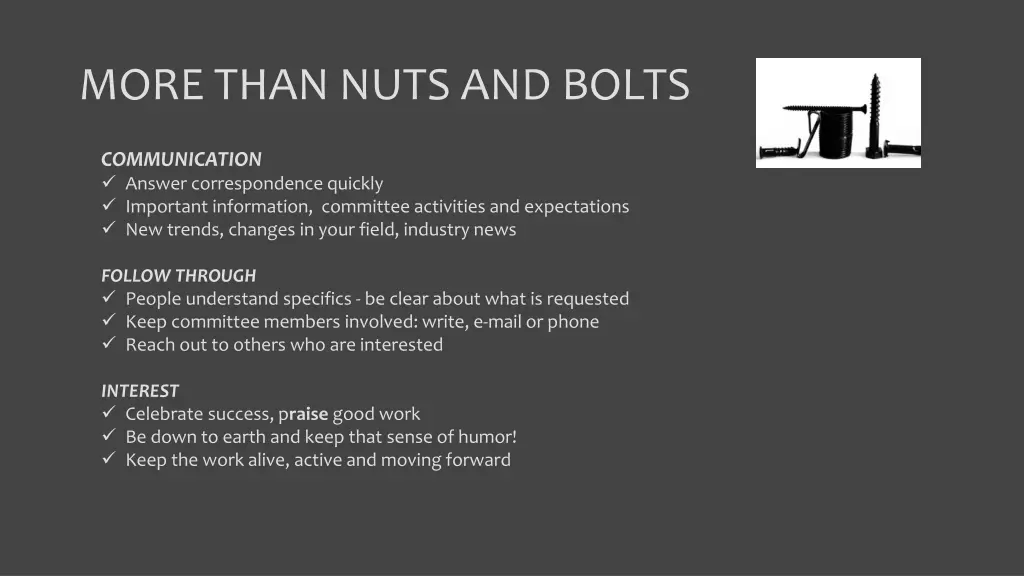 more than nuts and bolts