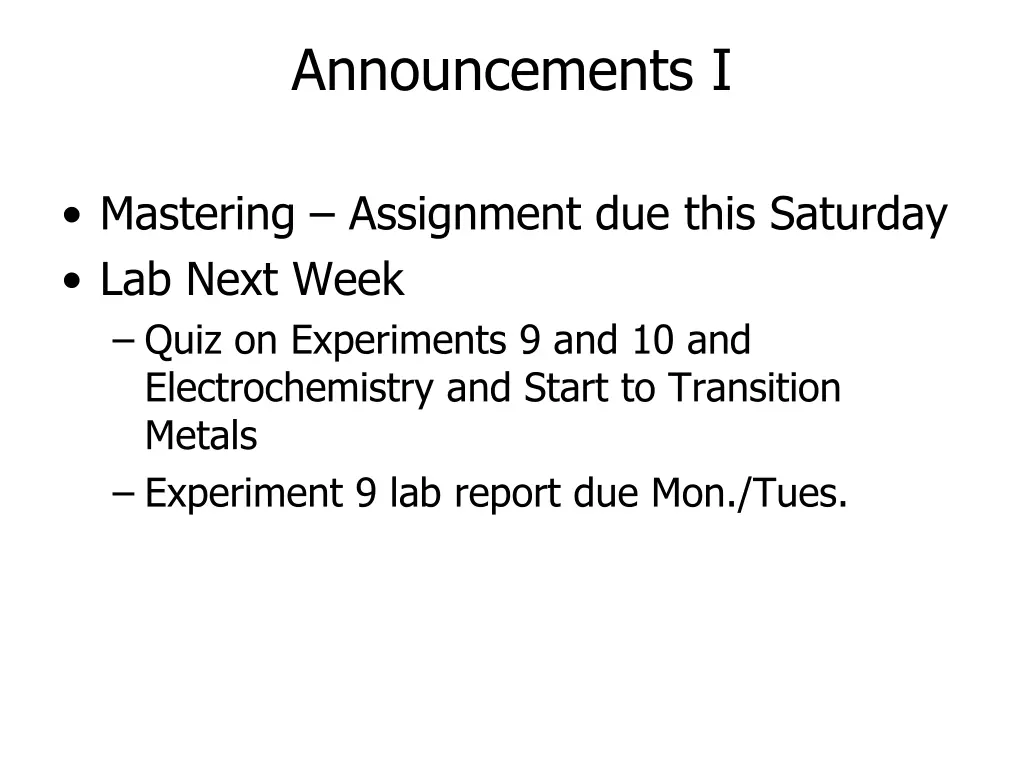 announcements i