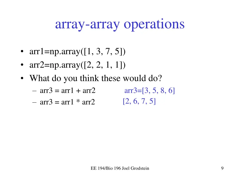 array array operations