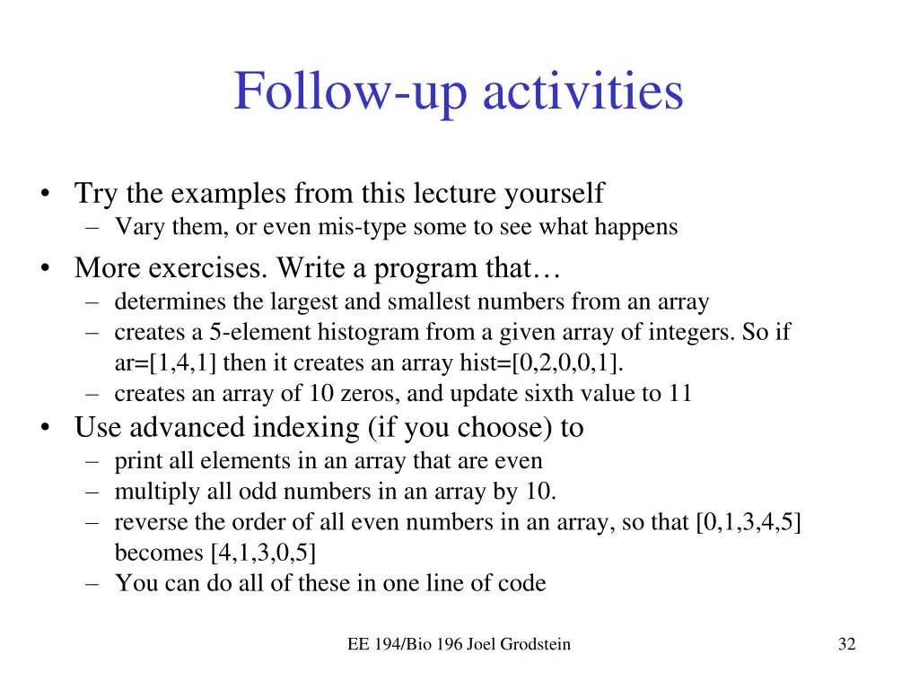 follow up activities