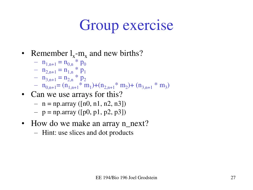 group exercise