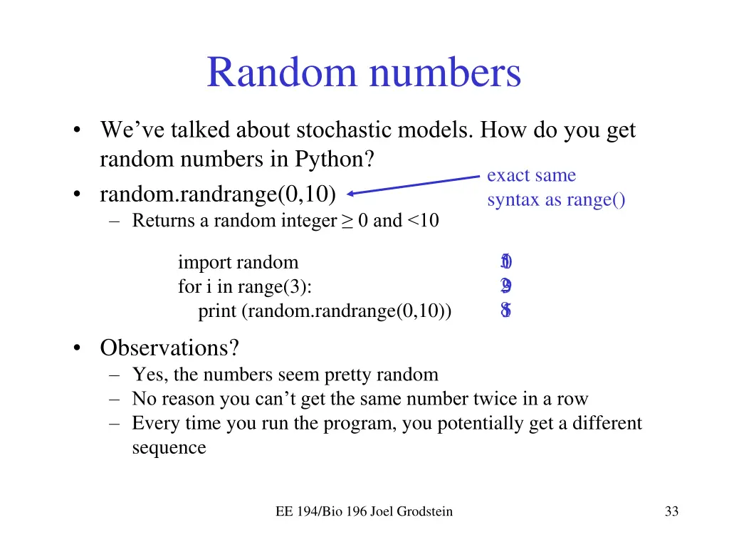 random numbers