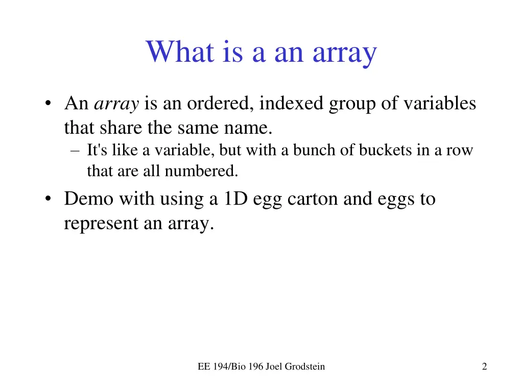what is a an array