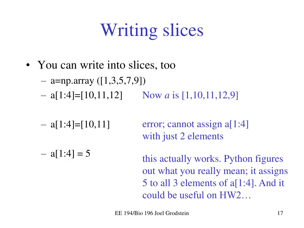 writing slices