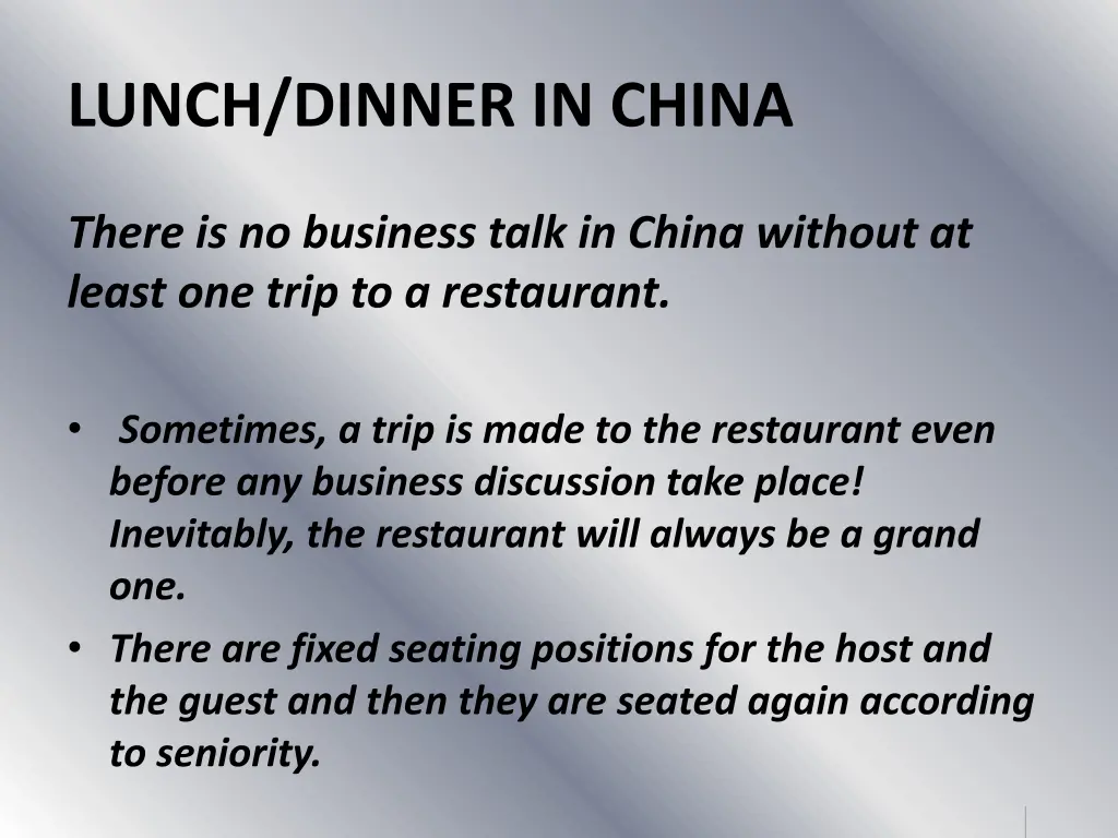 lunch dinner in china