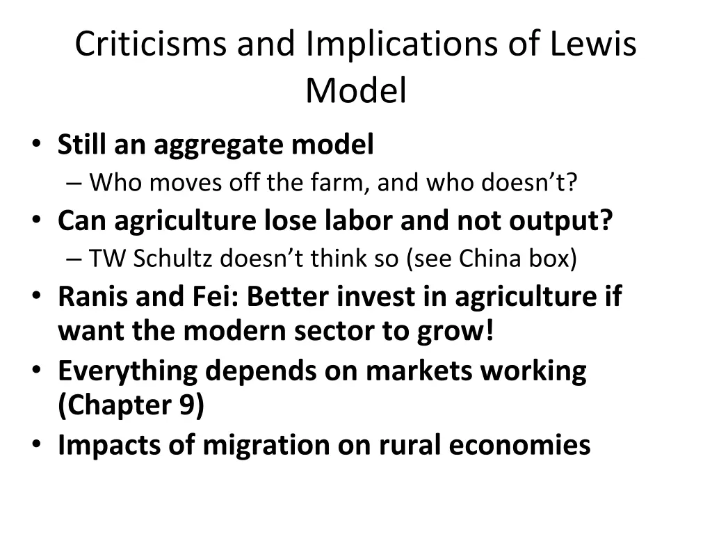 criticisms and implications of lewis model still