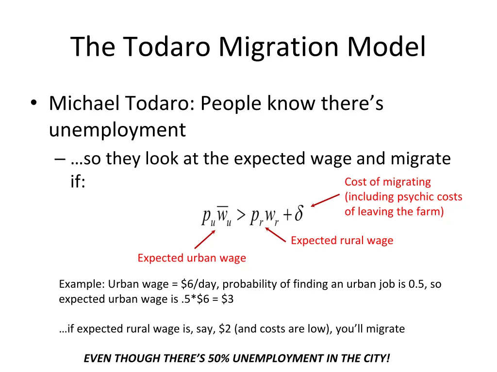 the todaro migration model