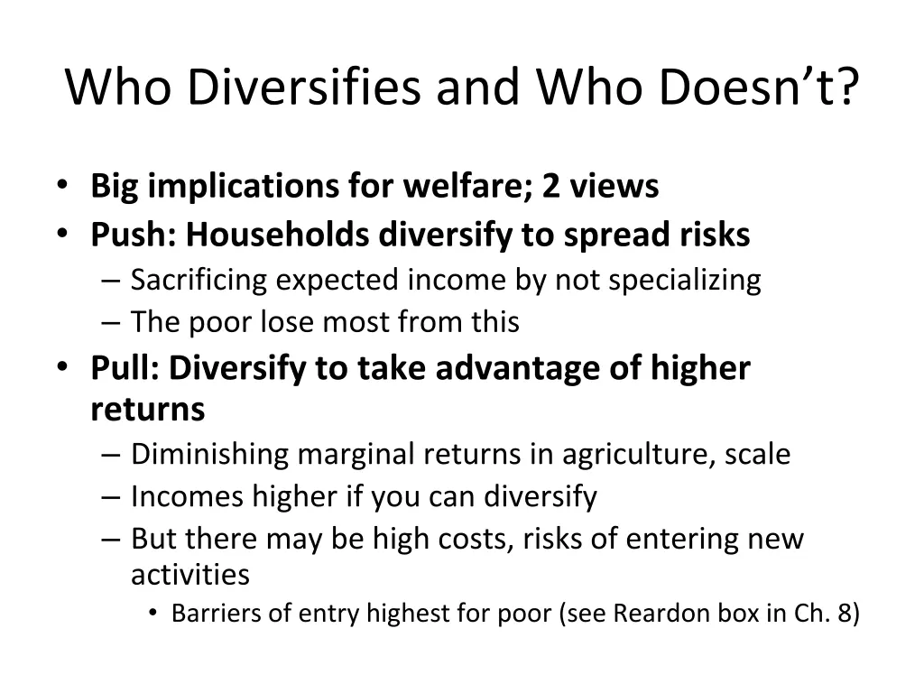 who diversifies and who doesn t