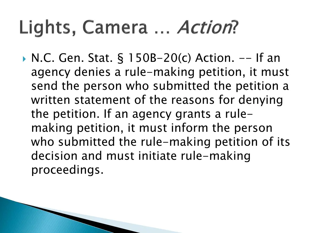 n c gen stat 150b 20 c action if an agency denies