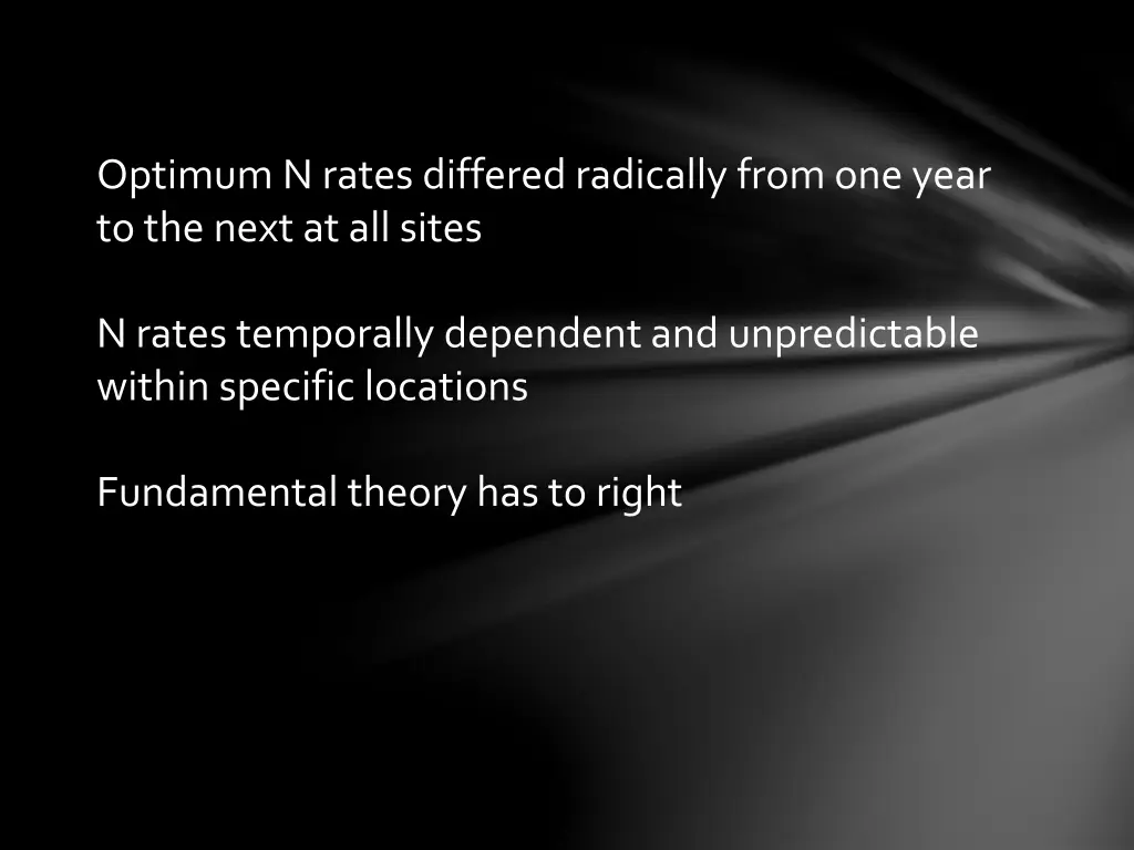 optimum n rates differed radically from one year