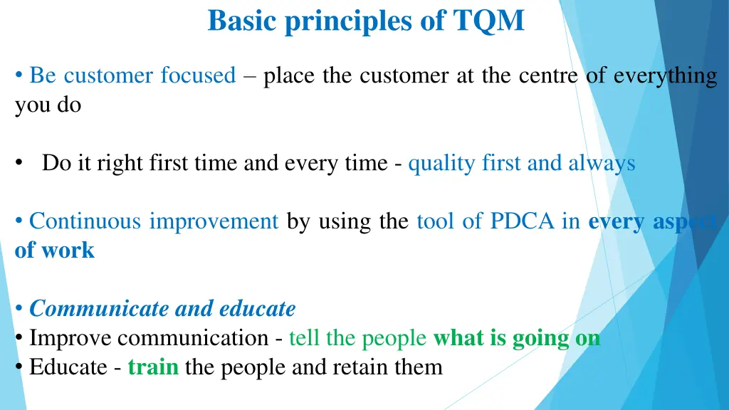 basic principles of tqm
