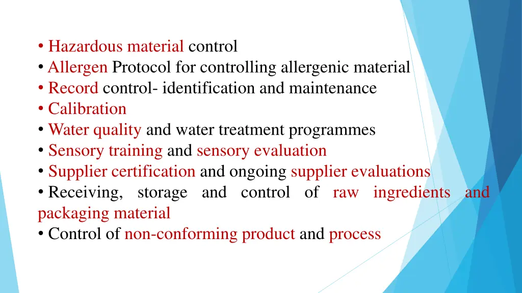hazardous material control allergen protocol