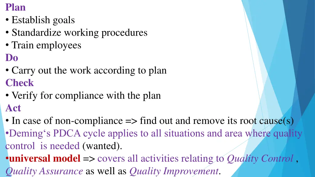 plan establish goals standardize working