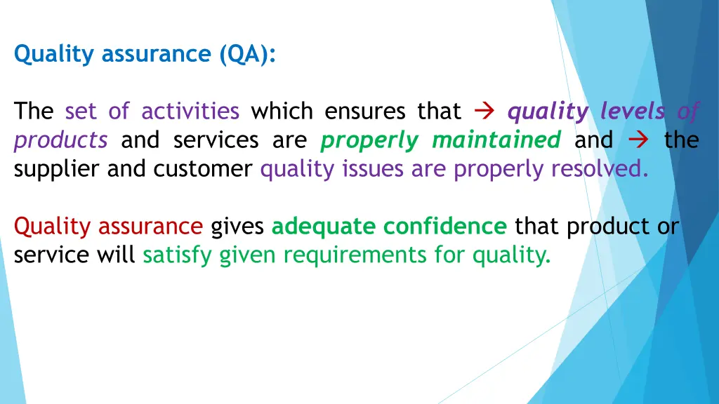 quality assurance qa