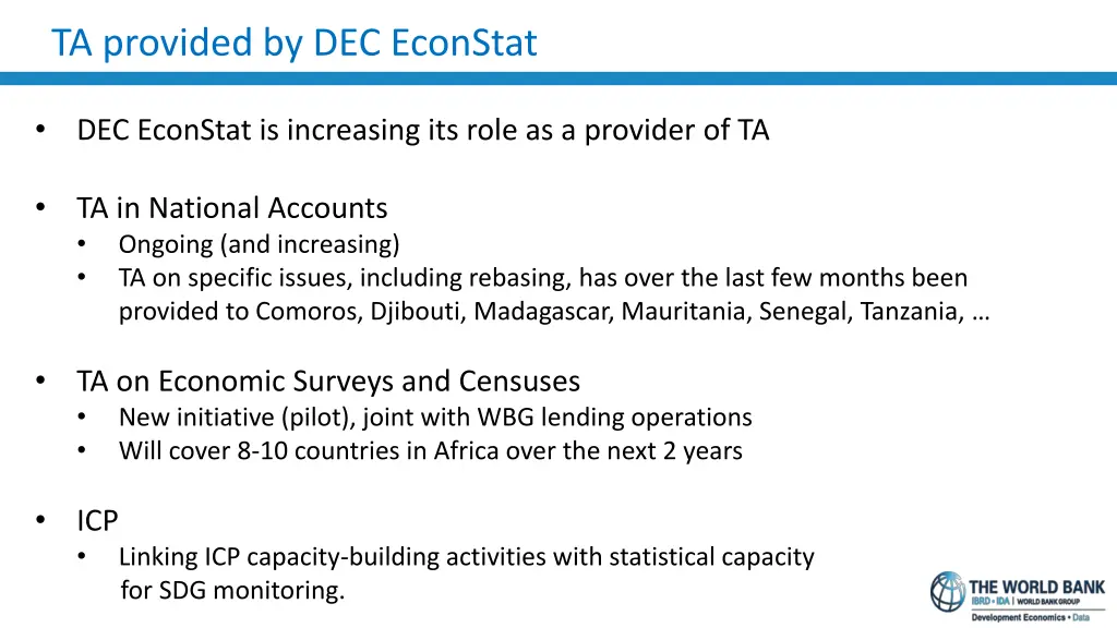 ta provided by dec econstat