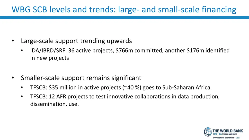 wbg scb levels and trends large and small scale