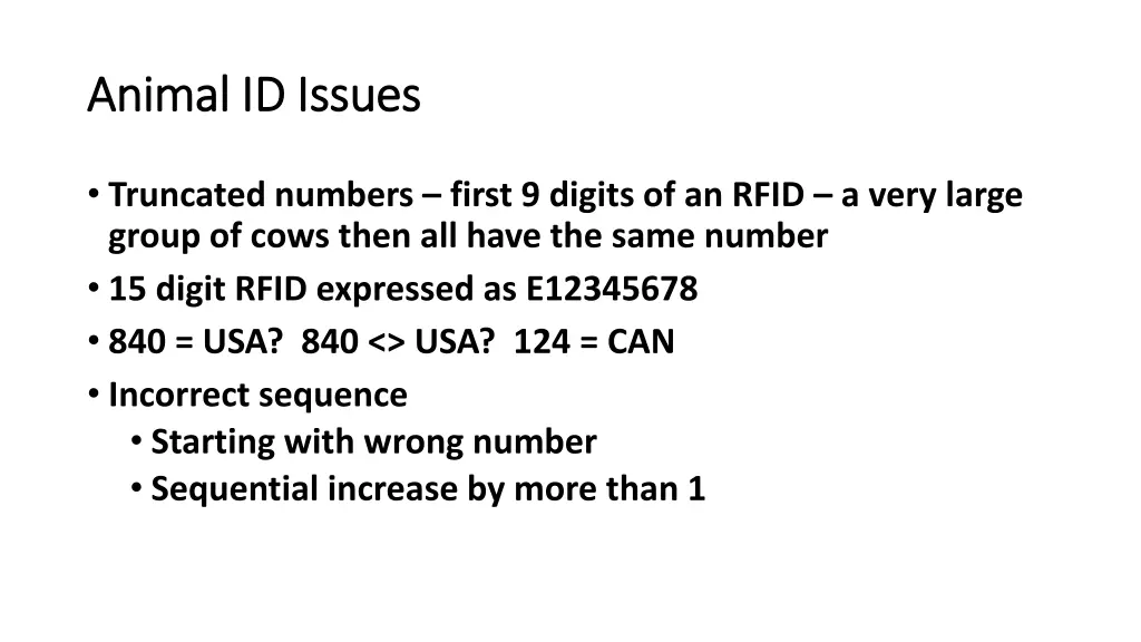 animal id issues animal id issues