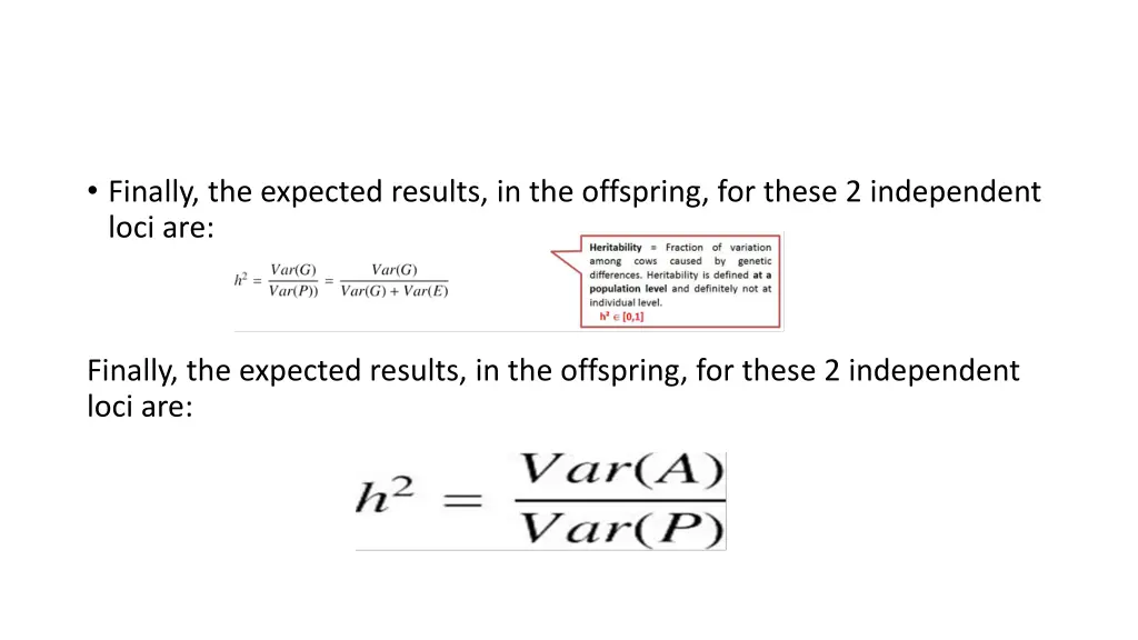 finally the expected results in the offspring