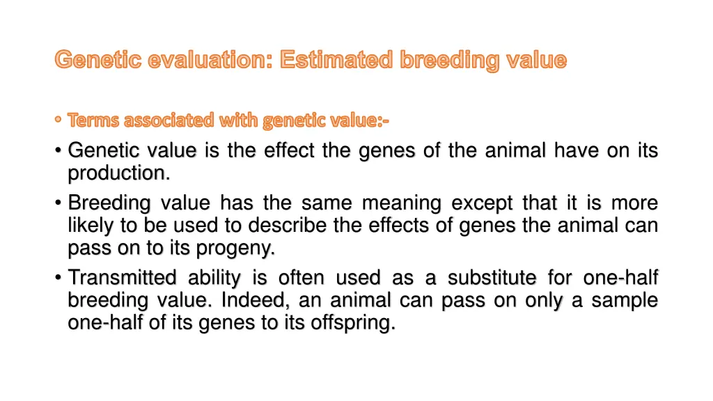 genetic evaluation estimated breeding value