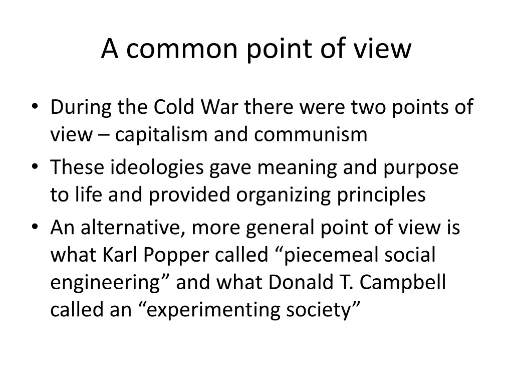 a common point of view