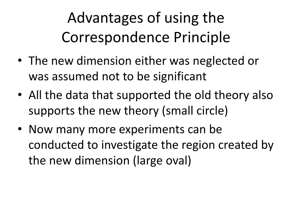advantages of using the correspondence principle