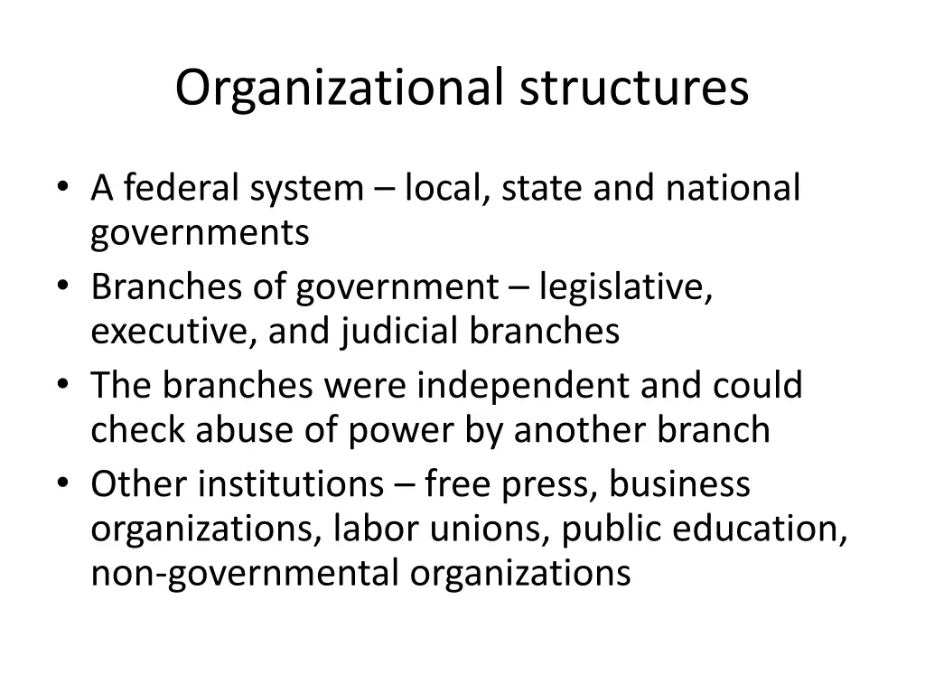 organizational structures