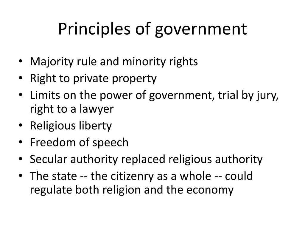 principles of government