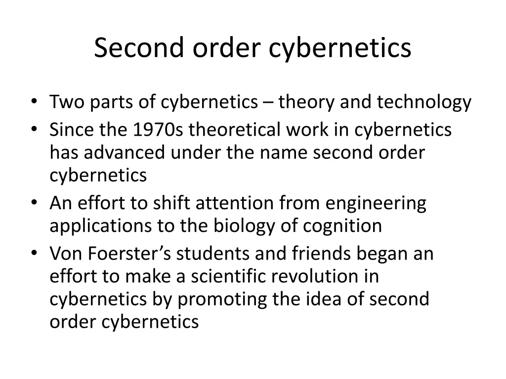 second order cybernetics