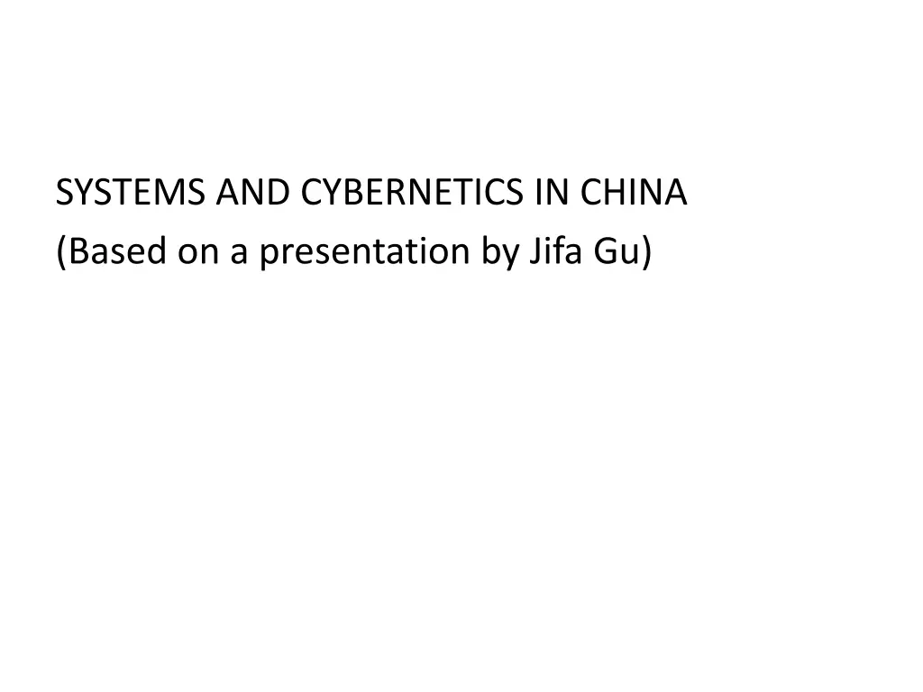 systems and cybernetics in china based