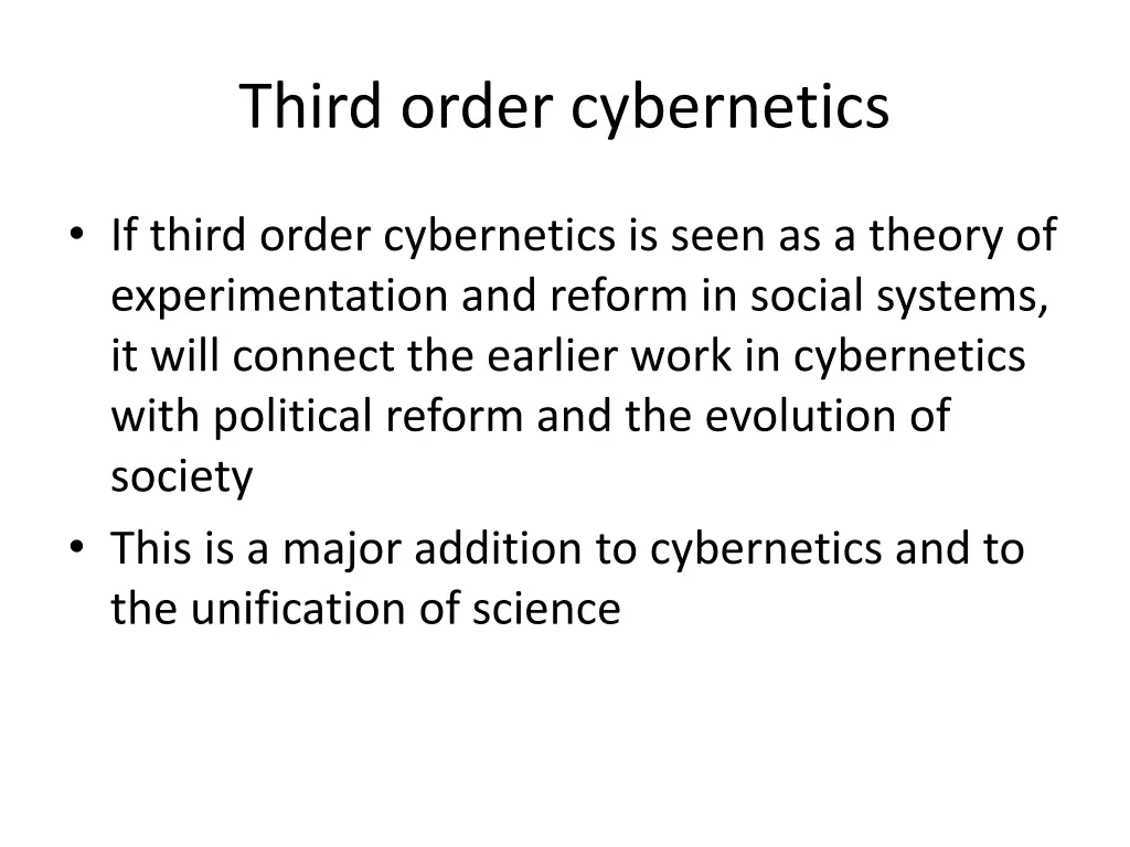 third order cybernetics
