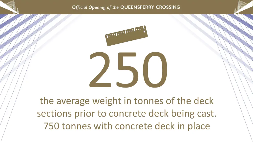 the average weight in tonnes of the deck sections