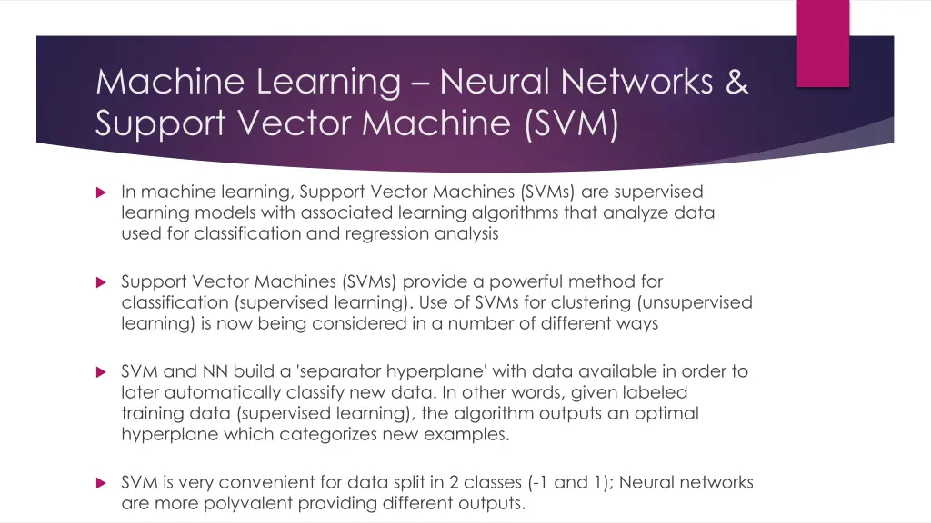 machine learning neural networks support vector 1
