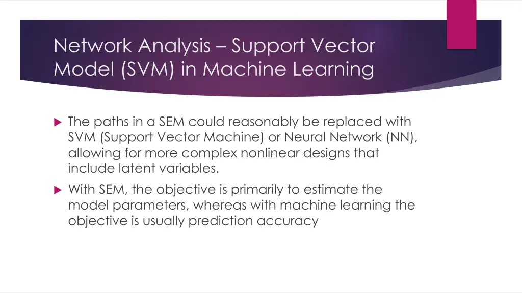 network analysis support vector model