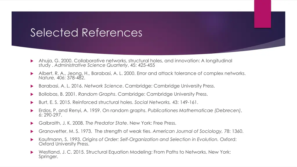 selected references