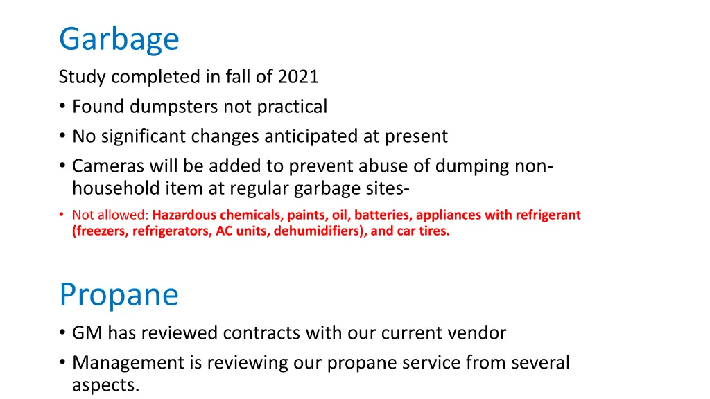 garbage study completed in fall of 2021 found