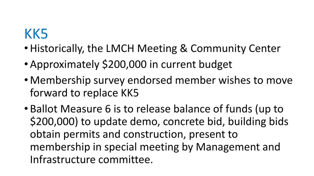 kk5 historically the lmch meeting community