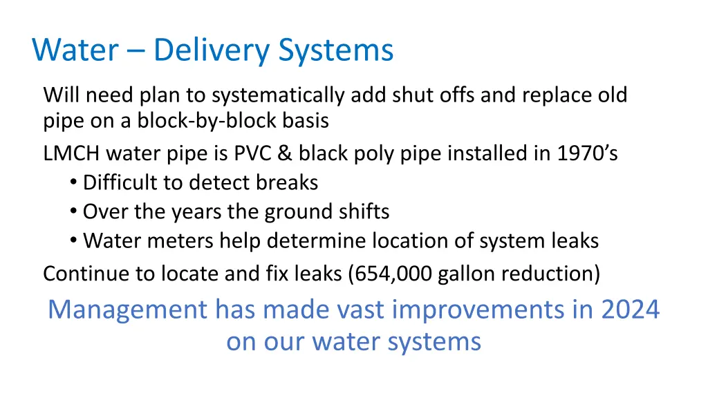 water delivery systems