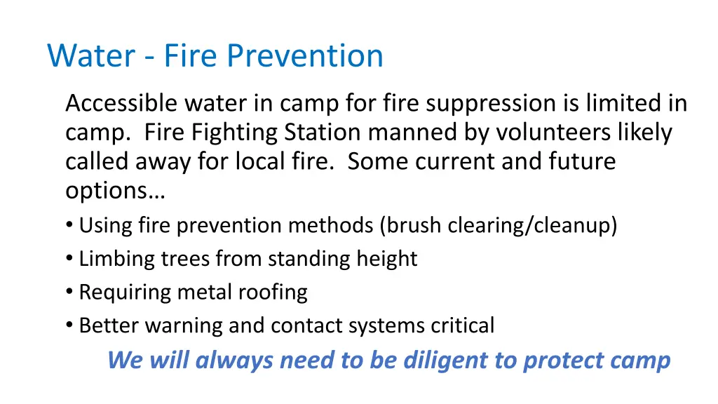 water fire prevention