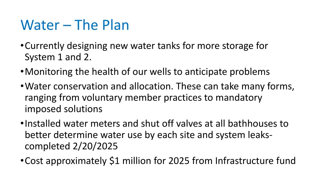 water the plan