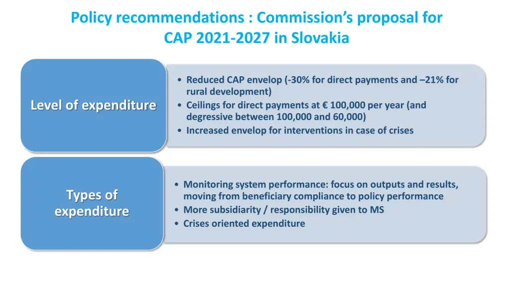 policy recommendations commission s proposal