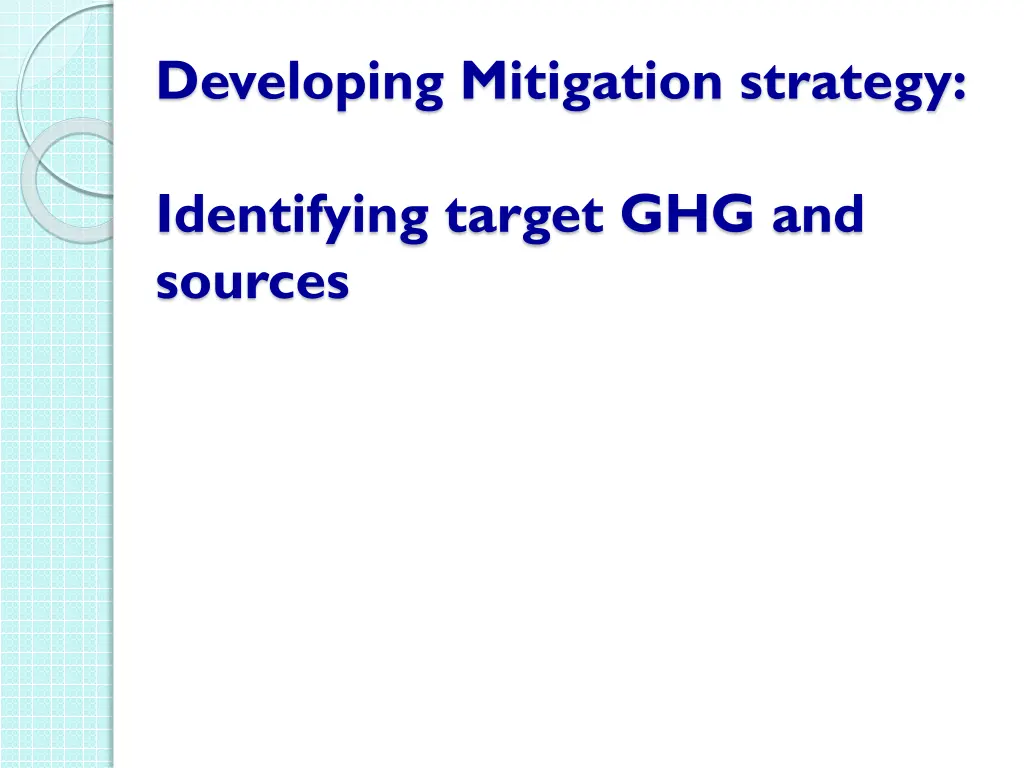 developing mitigation strategy