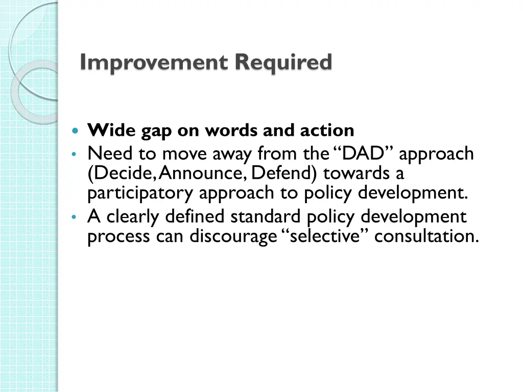 improvement required