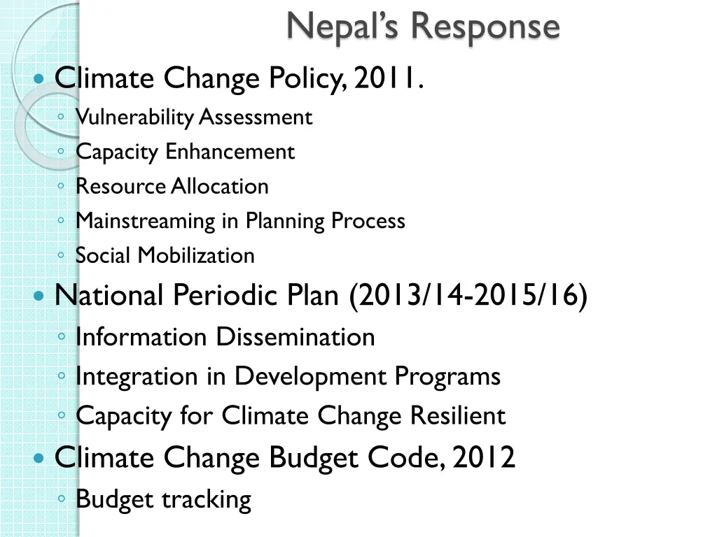 nepal s response