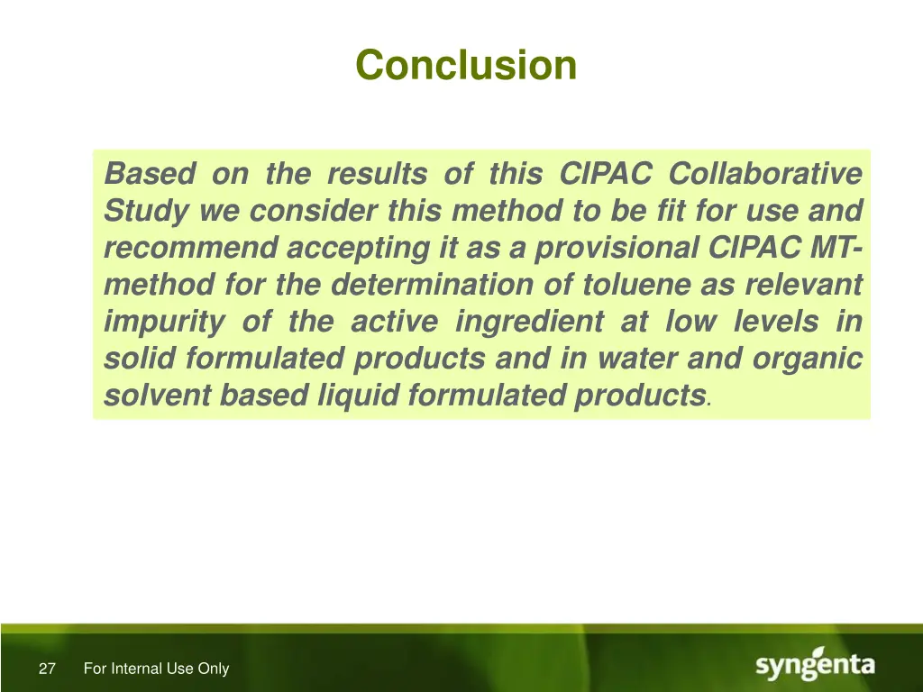 conclusion 1
